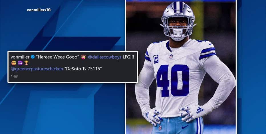 Dallas Cowboys sign pass rusher Von Miller to 1-year contract