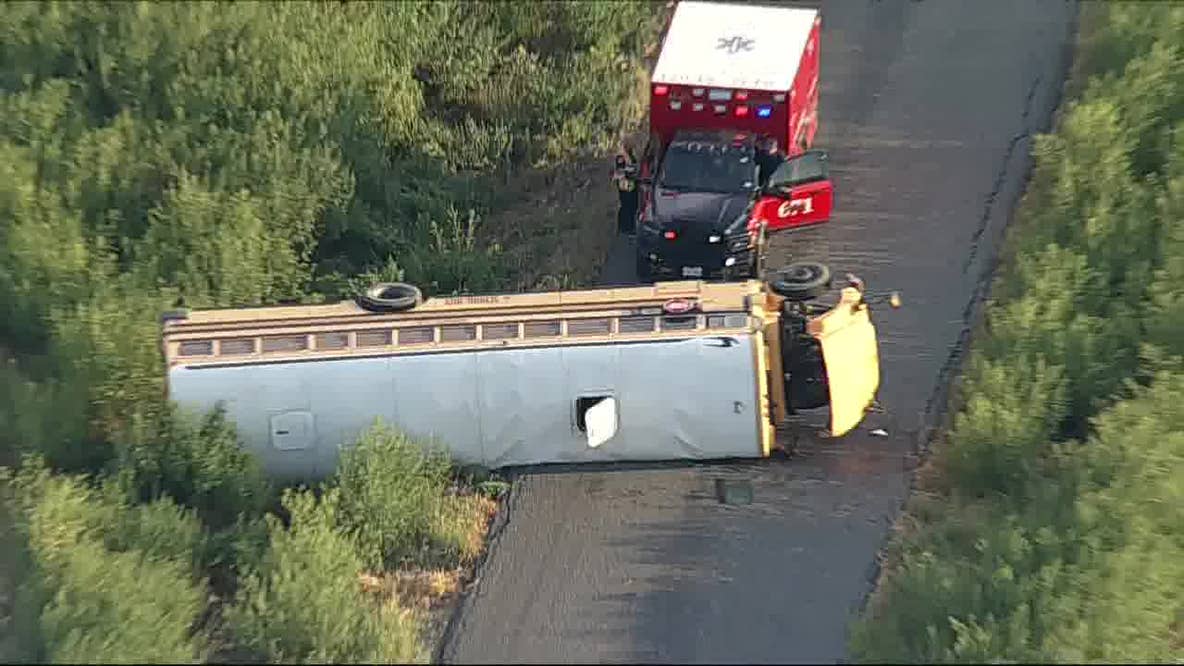 Officials responding to Sanger ISD overturned bus