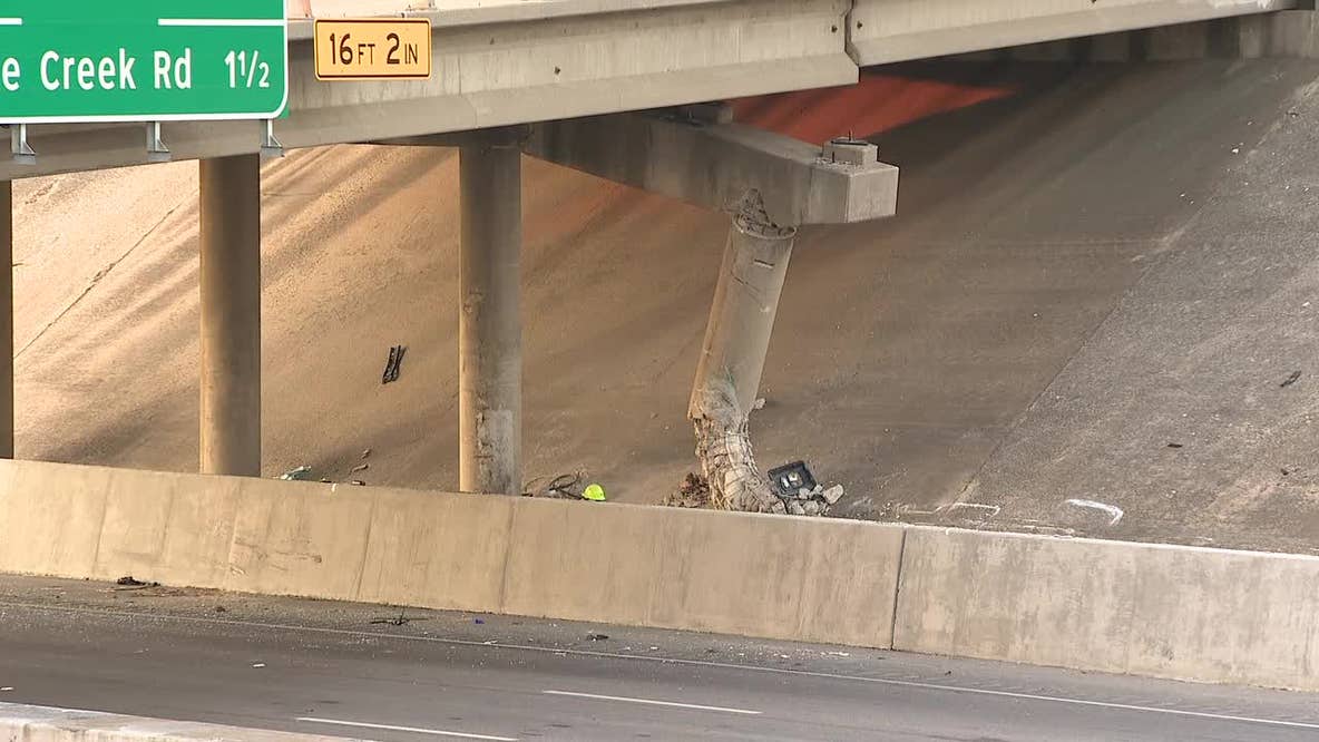 US 287 lanes closed in Fort Worth after fatal dumpster truck overpass crash
