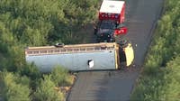 Sanger ISD student dies after school bus overturns