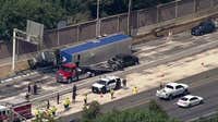 18-wheeler crash and fuel spill shuts down part of DNT in Dallas
