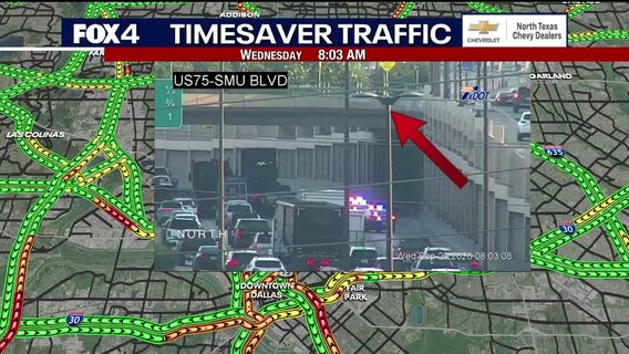 Concrete chunks fall into traffic on Dallas Central Expressway