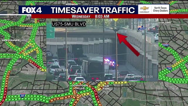 Concrete chunks fall into traffic on Dallas Central Expressway