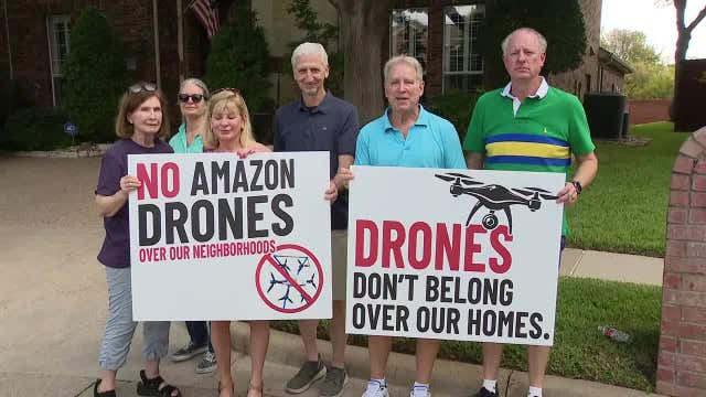 Richardson residents protest loud, low-flying Amazon delivery drones