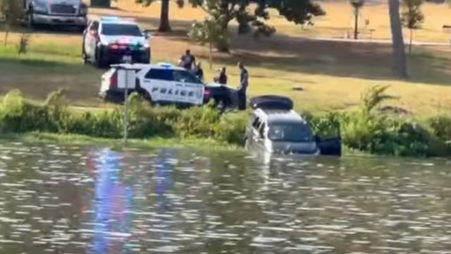 Driver crashes car into Lake Bachman in Dallas