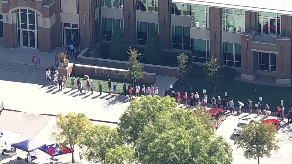 North Texas early voting begins with long lines at some polling locations