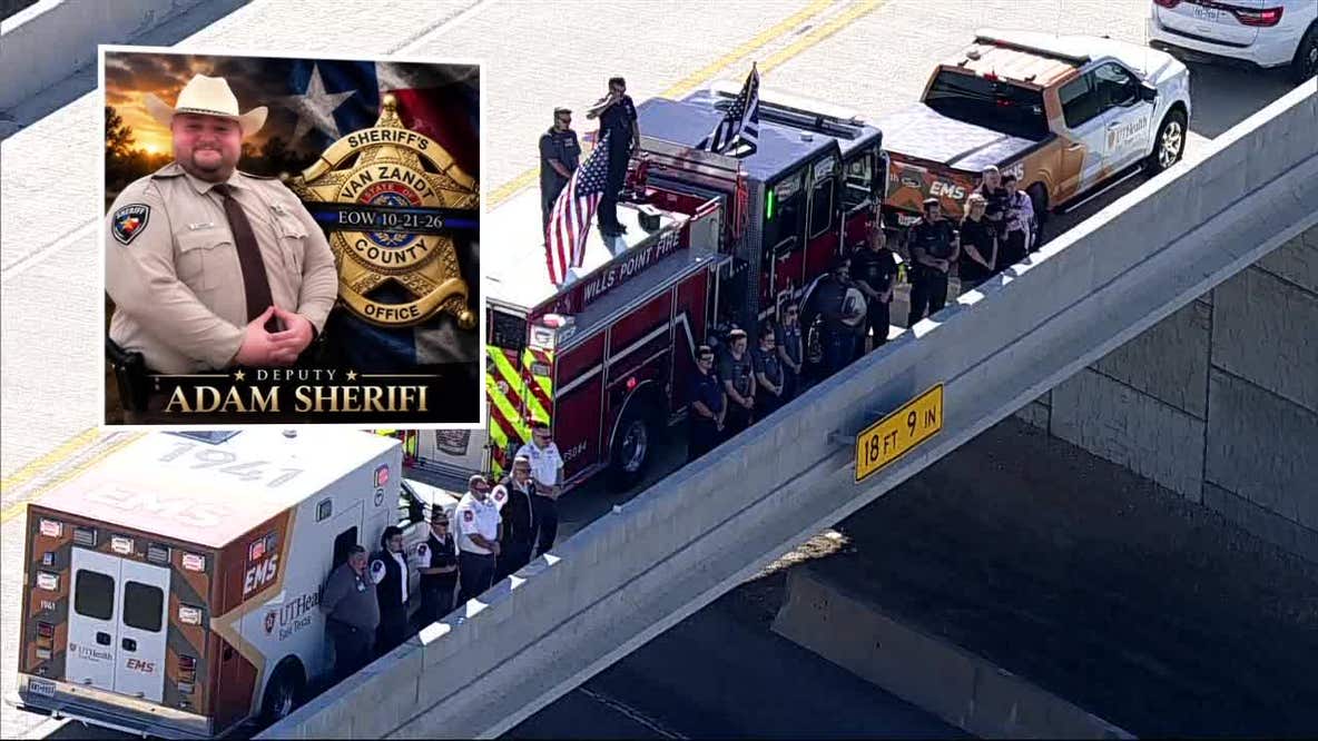 Procession escorts fallen Van Zandt County Deputy Adam Al-Sherifi to Canton