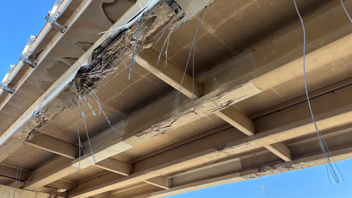 Driver charged after commercial vehicle collides with I-20 overpass in Midland