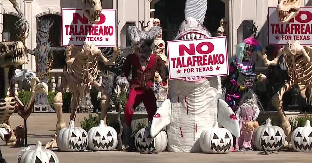Dallas Viral Holiday Mansion Displays Ken Paxton Halloween Theme