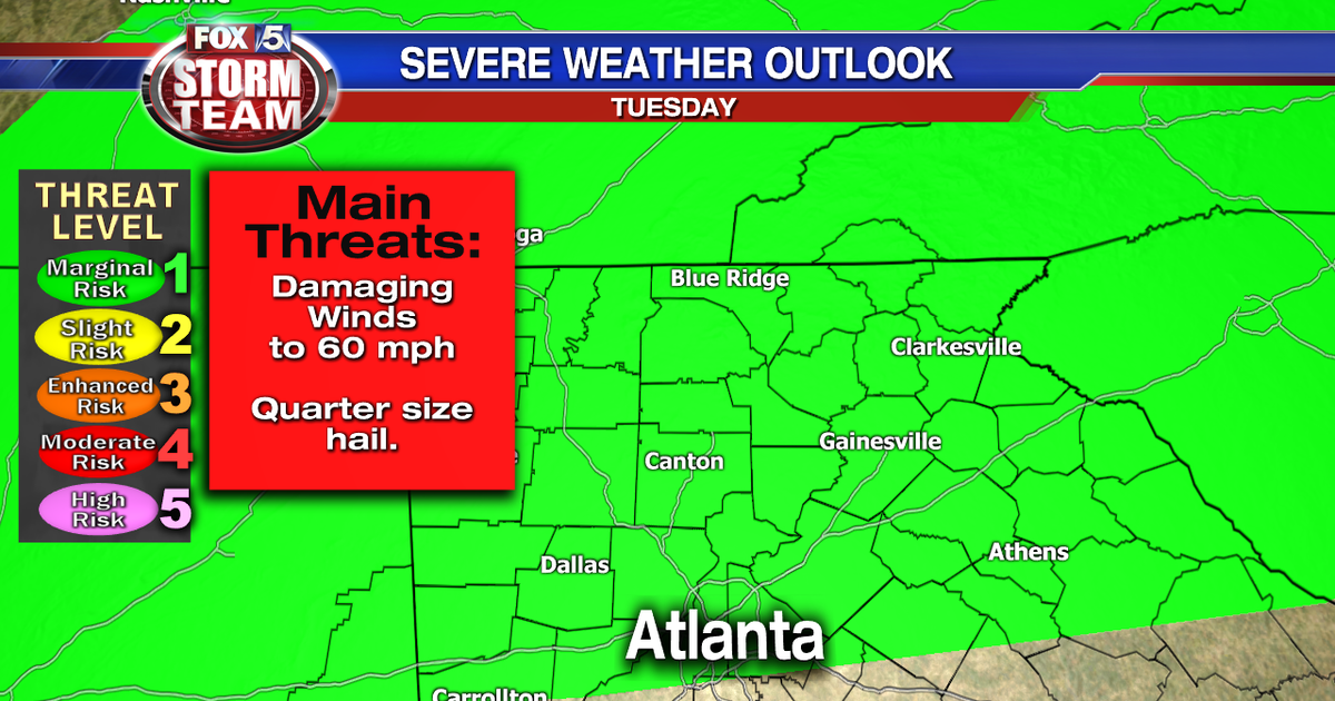 A few severe storms possible Tuesday | FOX 5 Atlanta