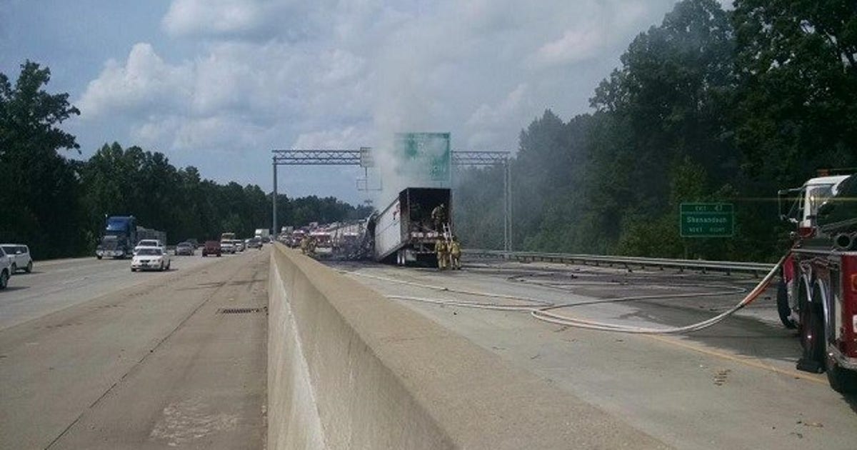 Tractor trailer fire shuts down I-85 in Coweta Co. | FOX 5 Atlanta