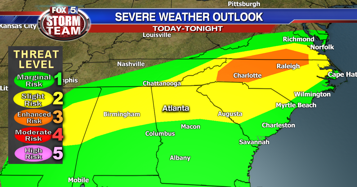 Severe thunderstorms possible Monday afternoon | FOX 5 Atlanta