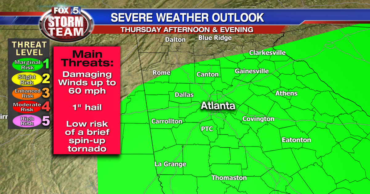 Rain returning, possible severe storms Thursday | FOX 5 Atlanta