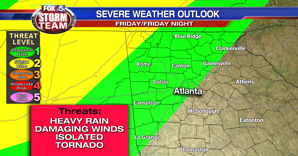Severe storms, isolated tornadoes possible Friday | FOX 5 Atlanta