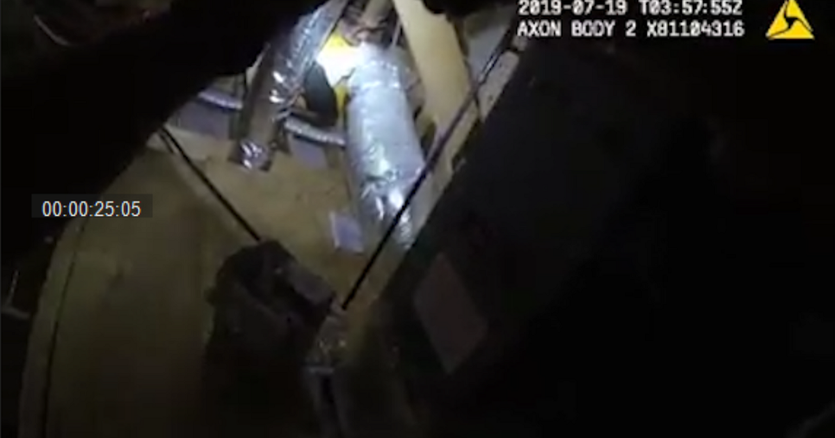 Burglar seen lurking in attic on police body camera video | FOX 5 Atlanta