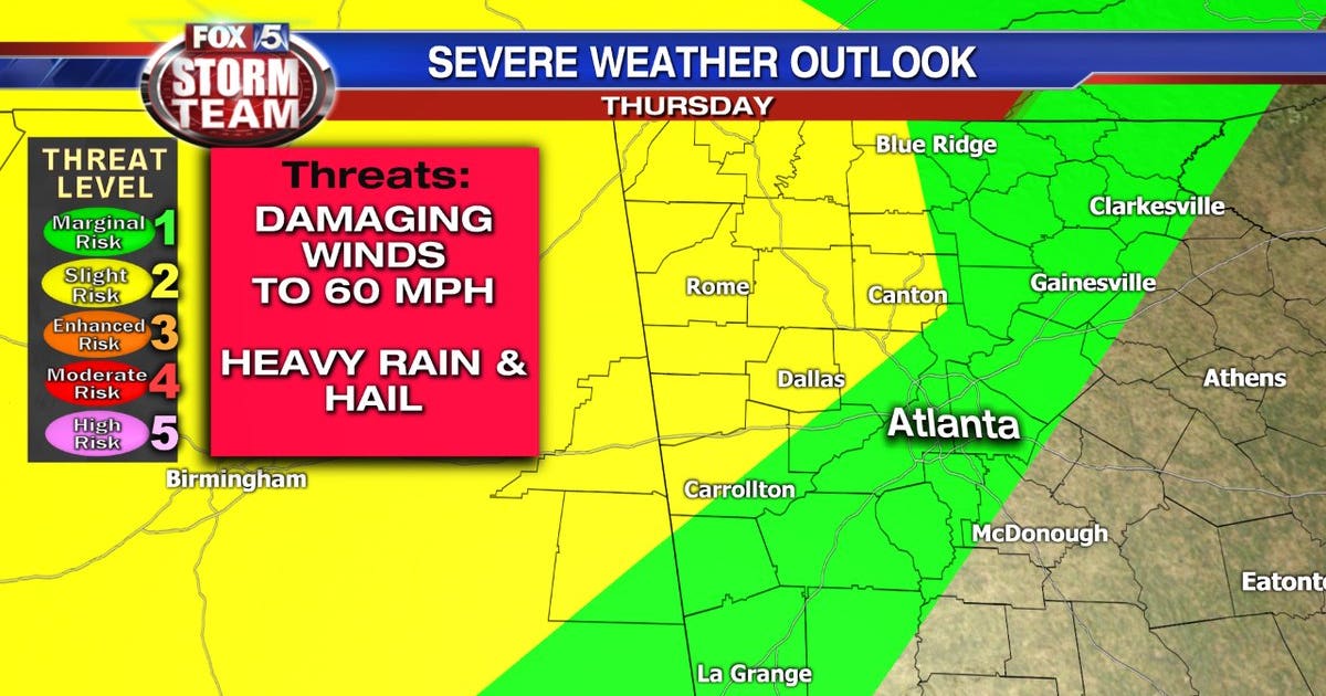 Severe Thunderstorm Watch issued for portion of Georgia | FOX 5 Atlanta