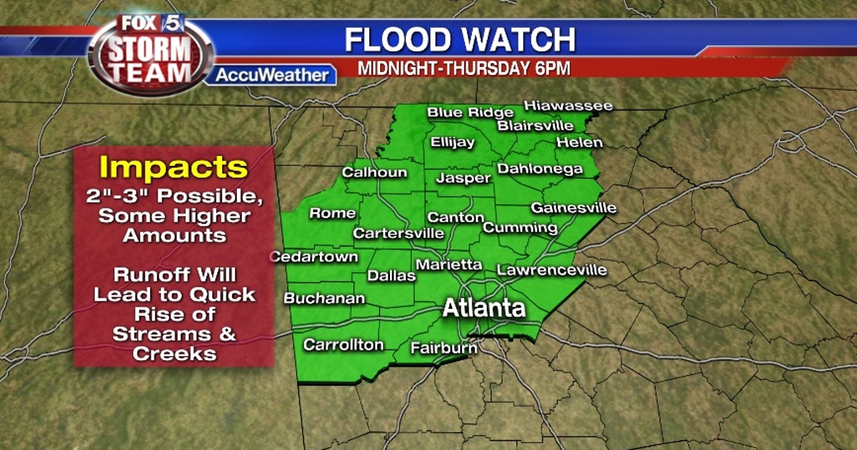 Flood Watch for Portions of Georgia until Thursday Evening | FOX 5 Atlanta