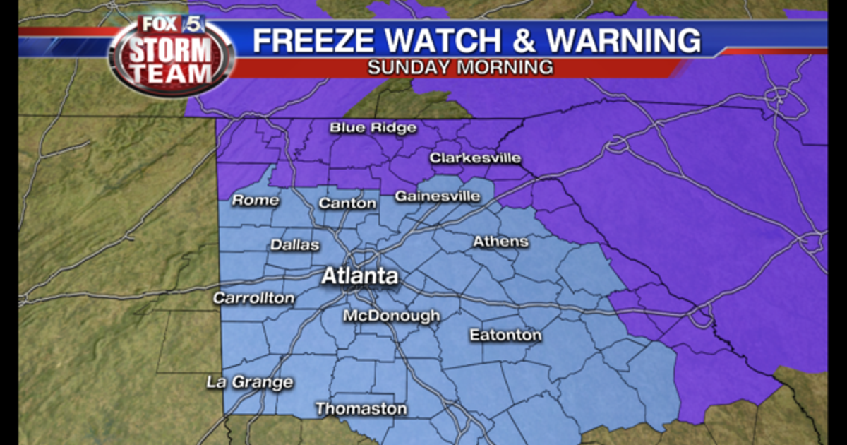 Freeze warning and frost advisory issued for Sunday morning across ...