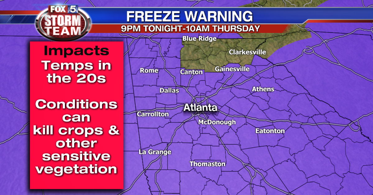 Freeze Warning this morning | FOX 5 Atlanta