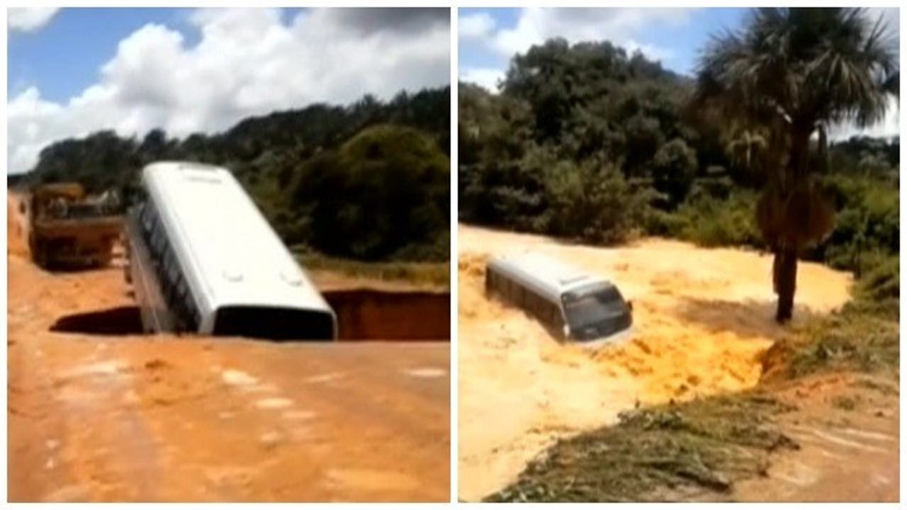 MUST SEE Brazil bus swallowed by massive sinkhole