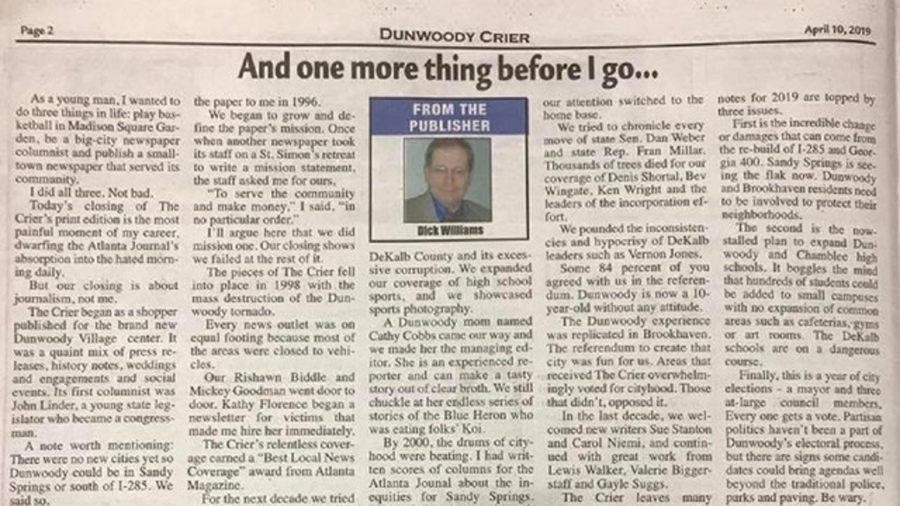 46yearold local newspaper stops print edition