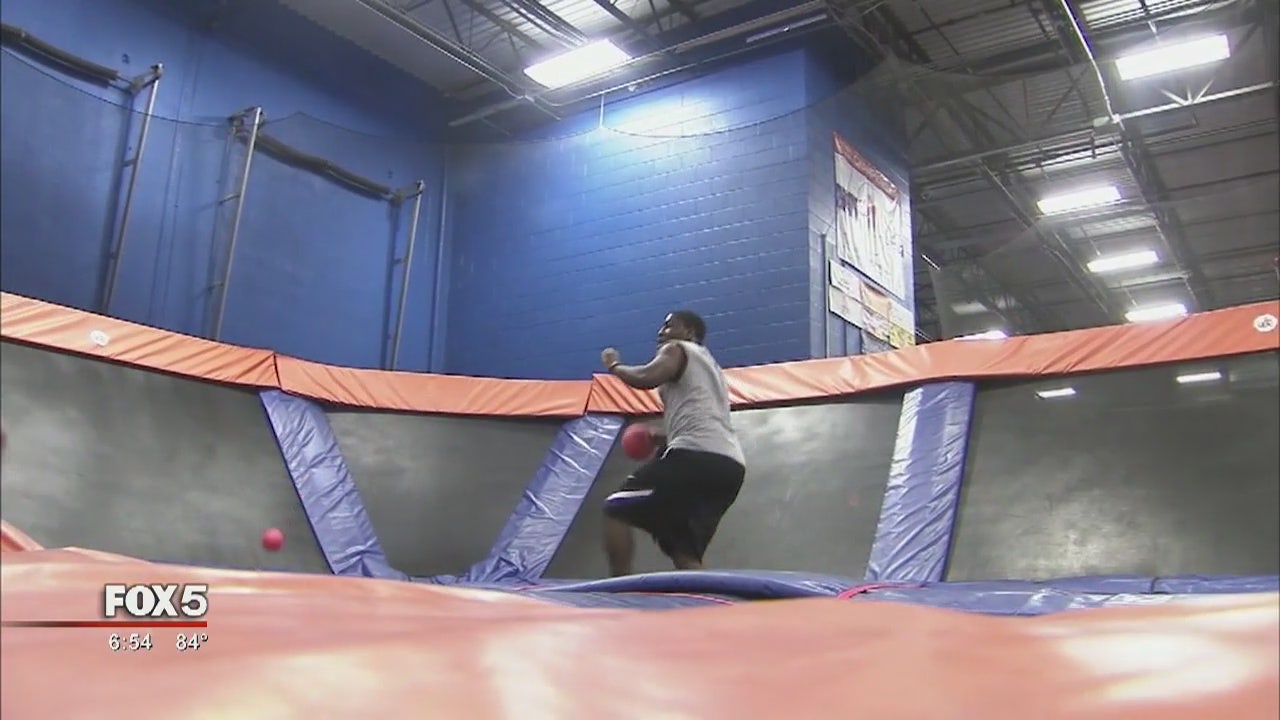 New bounce for an old game in trampoline dodgeball