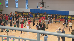 Hawks unveil new basketball court at M.L.King Rec center