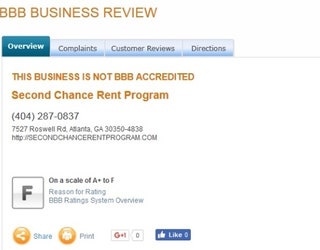 An F rating from the BBB and customers