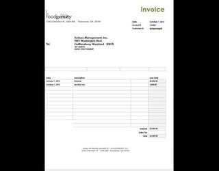 Sodexo invoice