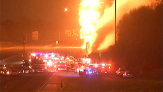Tractor Trailer Carrying Chemicals Explodes in Birmingham