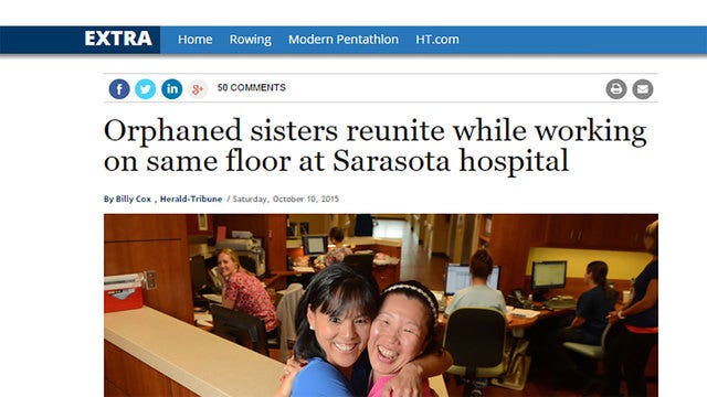 Orphaned sisters reunite decades later working at same hospital
