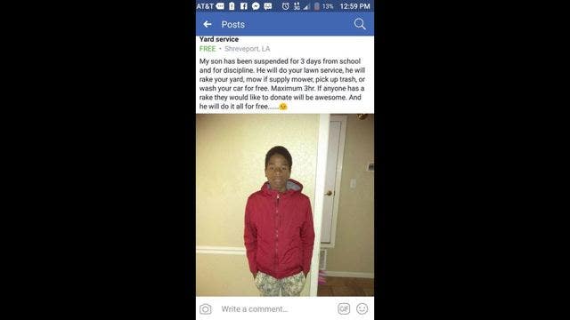 'Mom of the year' disciplines her son by posting work ad after he was suspended