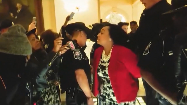 Charges dropped for senator, 14 others arrested during Capitol protest