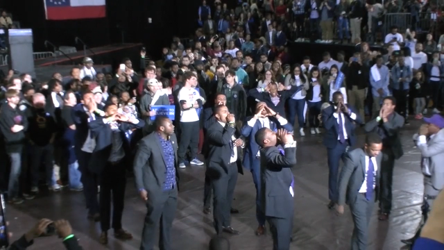 WATCH: Morehouse fraternity rocks out Sanders rally