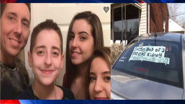 Roseville single dad of 3 asks for kidney donation in car advertisement