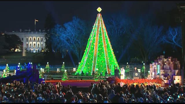 Trump, first lady light National Christmas Tree