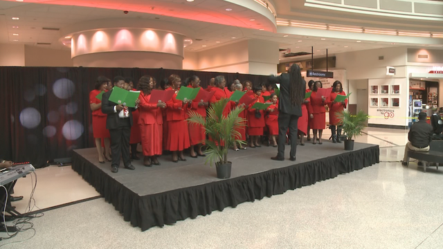 Holiday season tree lighting ceremony at Atlanta's airport
