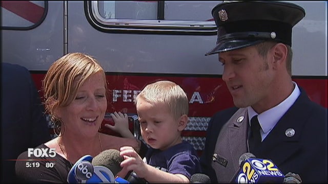 Boys with cancer become honorary firefighters