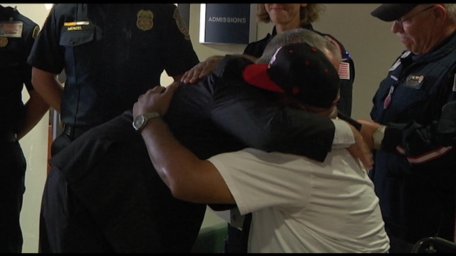 Officer thanks medics for saving his life