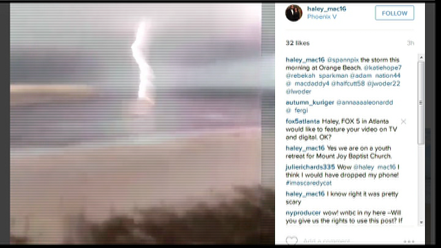 VIDEO: Lightning Strike Off Orange Beach