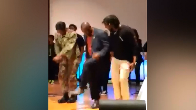 Father's church dance reveals surprise from military daughter