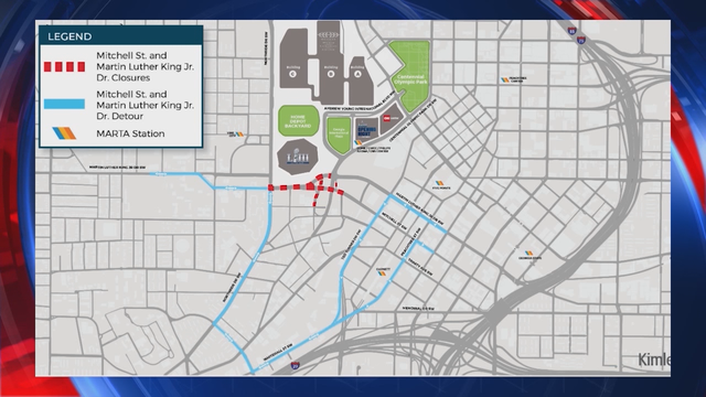 Super Bowl LIII road closures in Atlanta