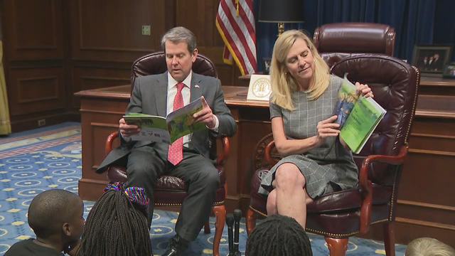 Gov  Kemp, first lady celebrate AG Literacy Day with students