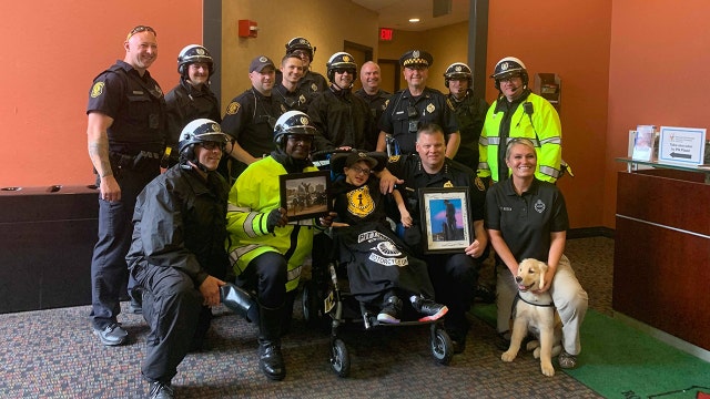 Boy suffering from genetic disorder asks people to ‘bless' police officers with cards on birthday