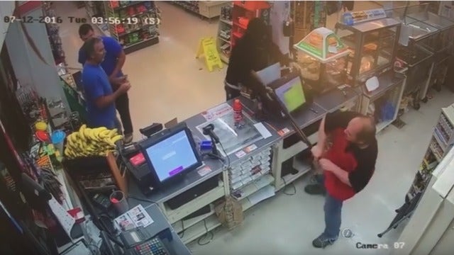 WATCH: 7-Eleven clerk grabs shotgun from robber