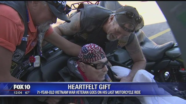 Vietnam War veteran takes last motorcycle ride