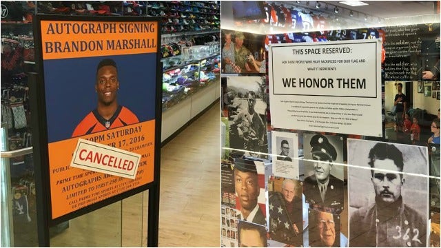 Store owner cancels NFL autograph signing after national anthem protest