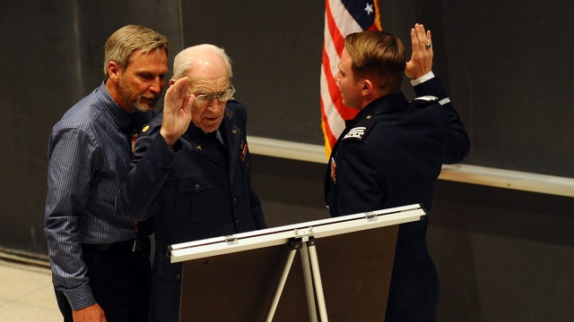 World War II vet, 101, commissions grandson during Air Force Academy graduation