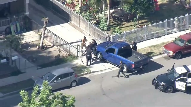 Driver tackled down and taken into custody after slow-speed pursuit by Alhambra police