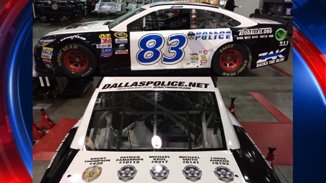 Car design honors fallen Dallas officers at Texas NASCAR race
